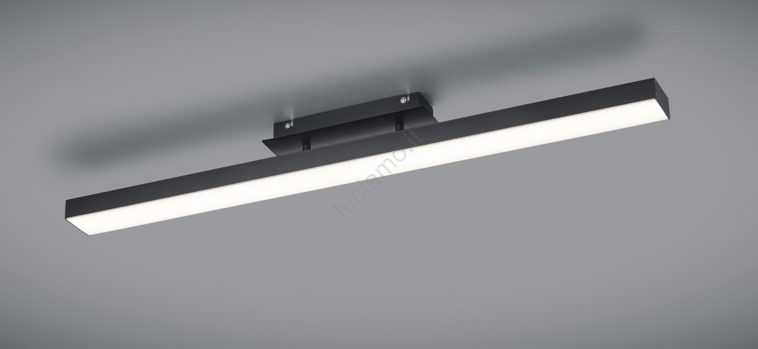 Reality, Plafoniera, Venida incl. 1 x LED,SMD,25,0 Watt,3000K,3000 Lm. Finitura: Metallo, Titano L:57,5cm, L:35,0cm, A:7,5cm Dimmerabile tramite interrutto