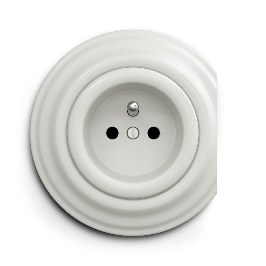 Reblig - Cornice retro terminale in ceramica bianca