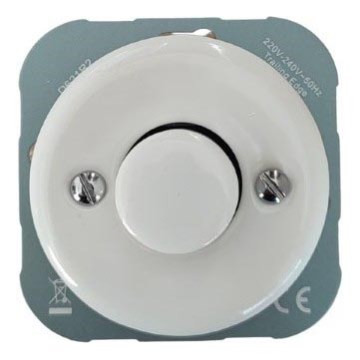 Reblig - Dimmer in porcellana stile retrò senza cornice 250V/10A bianco