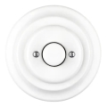 Reblig - Dimmer rotativo in porcellana in stile retrò con cornice 250V/10A bianco