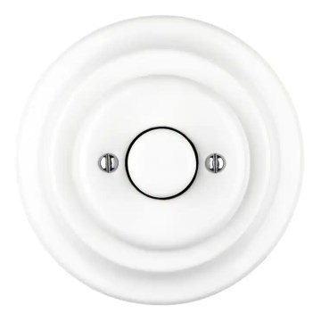 Reblig - Dimmer rotativo in porcellana in stile retrò con cornice 250V/10A bianco