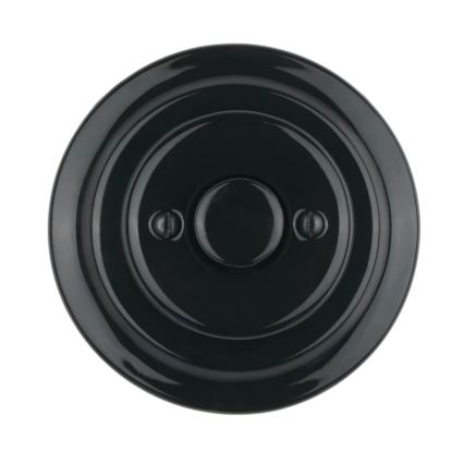 Reblig - Dimmer rotativo retrò in porcellana con placca 250V/10A nero