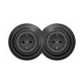 Reblig - Doppia presa domestica in stile retrò con placca SCHUKO 230V antracite
