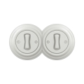 Reblig - Doppio interruttore unipolare in stile retrò con cornice n. 1, bianco in ceramica