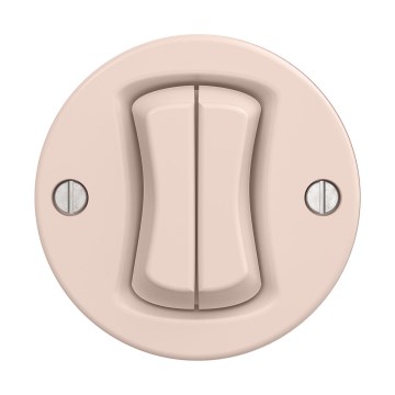 Reblig - Doppio pulsante retrò senza cornice, rosa antico