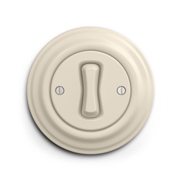 Reblig - Interruttore a croce retrò con cornice n. 7 beige