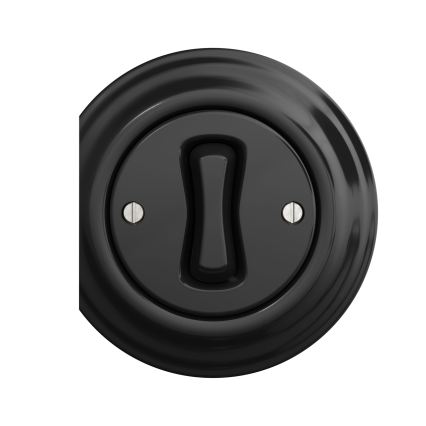 Reblig - Interruttore a croce retrò senza placca n. 7 nero