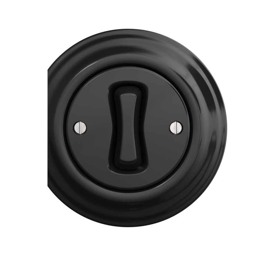 Reblig - Interruttore a croce retrò senza placca n. 7 nero