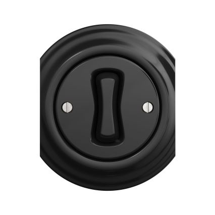 Reblig - Interruttore a croce retrò senza placca n. 7 nero