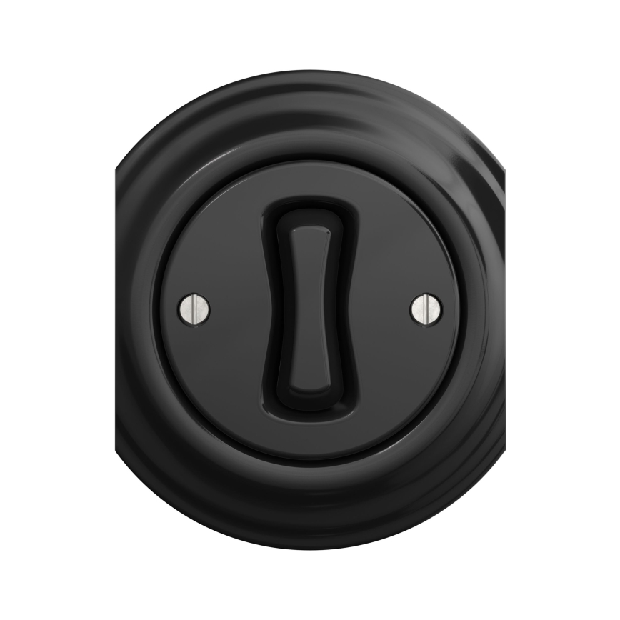 Reblig - Interruttore a croce retrò senza placca n. 7 nero