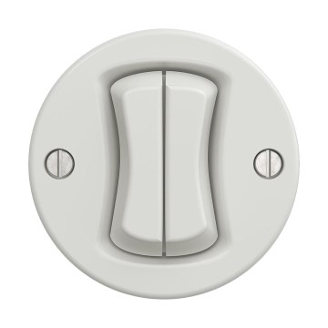 Reblig - Interruttore a due tasti retrò senza cornice in ceramica bianca