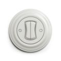 Reblig - Interruttore a più moduli in stile retrò con cornice n. 5 in ceramica bianca