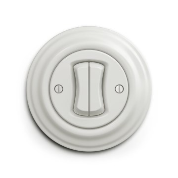 Reblig - Interruttore a più moduli in stile retrò con cornice n. 5 in ceramica bianca