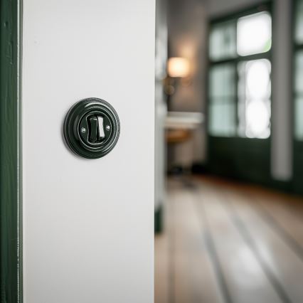 Reblig - Interruttore a più vie in stile retrò con cornice n. 5, verde