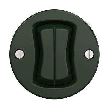 Reblig - Interruttore doppio per scala in stile retrò senza cornice n. 6+6, verde