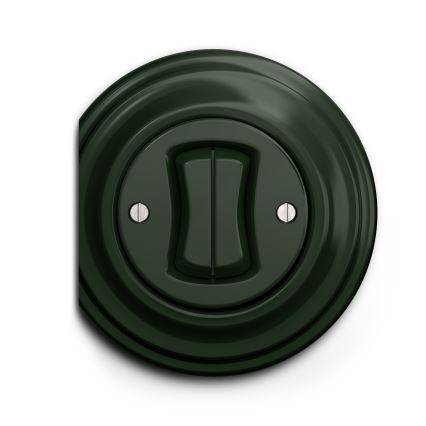 Reblig - Interruttore doppio per scala in stile retrò senza cornice n. 6+6, verde