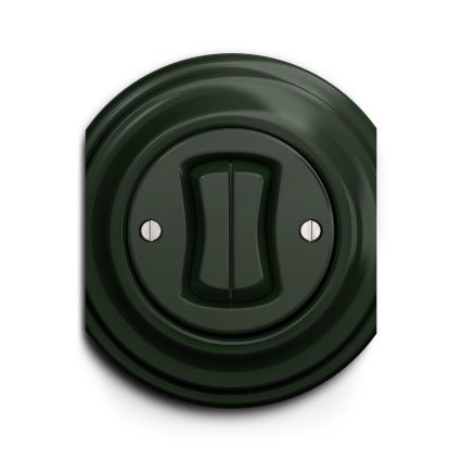 Reblig - Interruttore doppio per scala in stile retrò senza cornice n. 6+6, verde