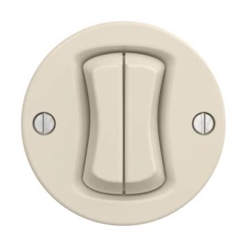 Reblig - Interruttore doppio per scale in stile retrò senza cornice n. 6+6 beige