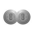 Reblig - Interruttore doppio unipolare in stile retrò con cornice n. 1 grigio