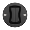 Reblig - Interruttore per scale doppio in stile retrò, senza cornice, n. 6+6, nero