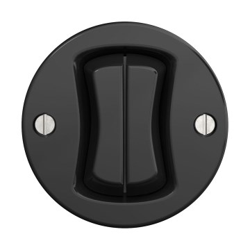 Reblig - Interruttore per scale doppio in stile retrò, senza cornice, n. 6+6, nero