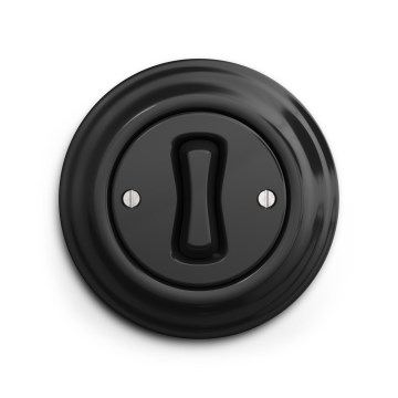 Reblig - Interruttore per scale in stile retrò con cornice n. 6 nero