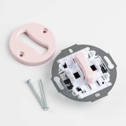 Reblig - Interruttore per scale in stile retrò senza placca n. 6, rosa antico