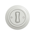 Reblig - Interruttore unipolare in stile retrò con cornice n. 1, bianco in ceramica