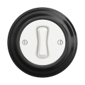 Reblig - Interruttore unipolare in stile retrò con placca n. 1, bianco neve/nero