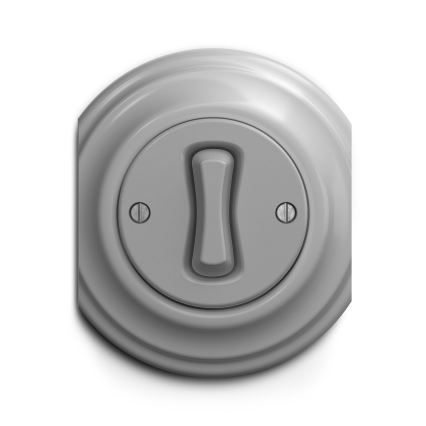 Reblig - Interruttore unipolare in stile retrò senza cornice, n. 1, grigio