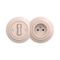 Reblig - Interruttore unipolare retrò n. 1 e presa 230V con cornice, rosa antico