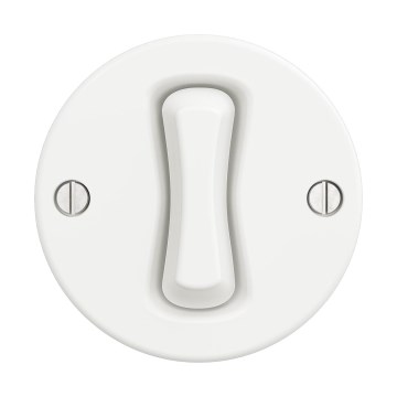 Reblig - Interruttore unipolare retrò senza cornice n. 1 bianco neve