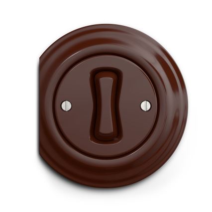 Reblig - Interruttore unipolare retrò senza cornice n. 1 marrone