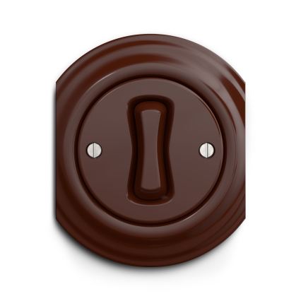 Reblig - Interruttore unipolare retrò senza cornice n. 1 marrone