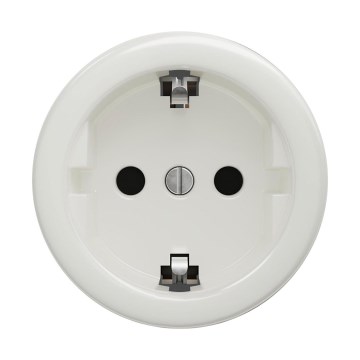 Reblig - Presa a muro retrò SCHUKO 230V/16A senza cornice in ceramica bianca