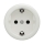 Reblig - Presa a muro retrò SCHUKO 230V/16A senza cornice in ceramica bianca
