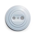 Reblig - Presa coassiale TV+Radio in stile retrò (passante) con cornice, blu
