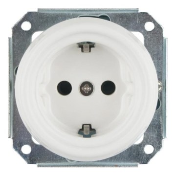 Reblig - Presa da parete in porcellana retrò senza placca SCHUKO 250V/16A bianca