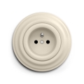 Reblig - Presa da parete in stile retrò con placca 230V beige