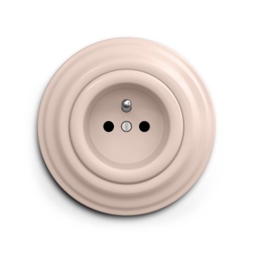 Reblig - Presa da parete retrò con cornice 230V rosa antico