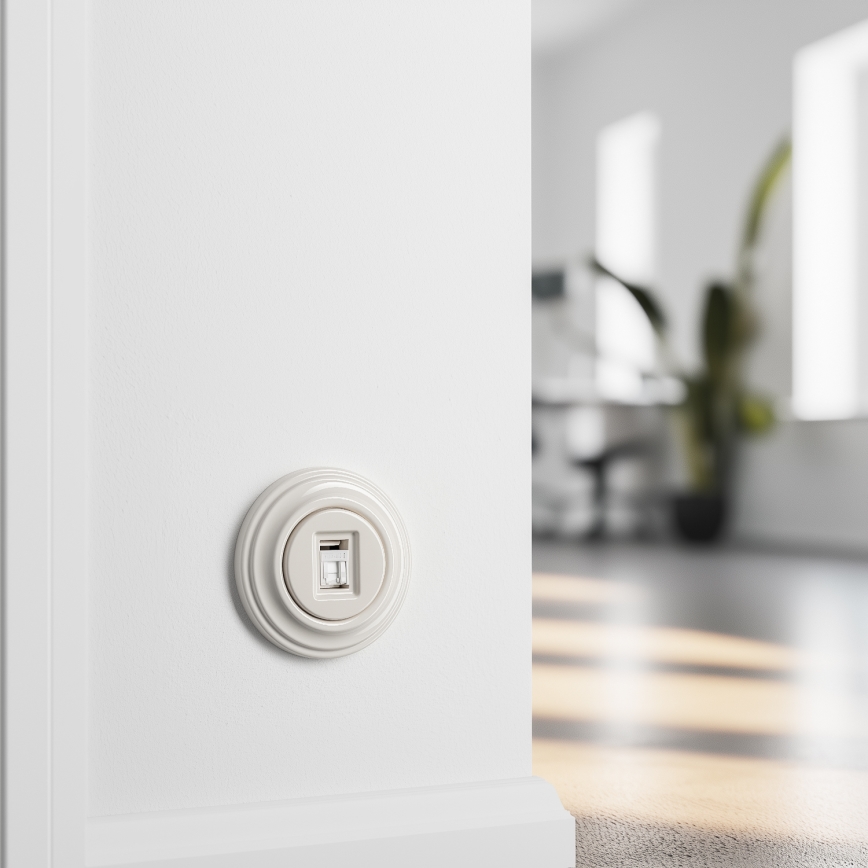 Reblig - Presa dati retrò con cornice beige