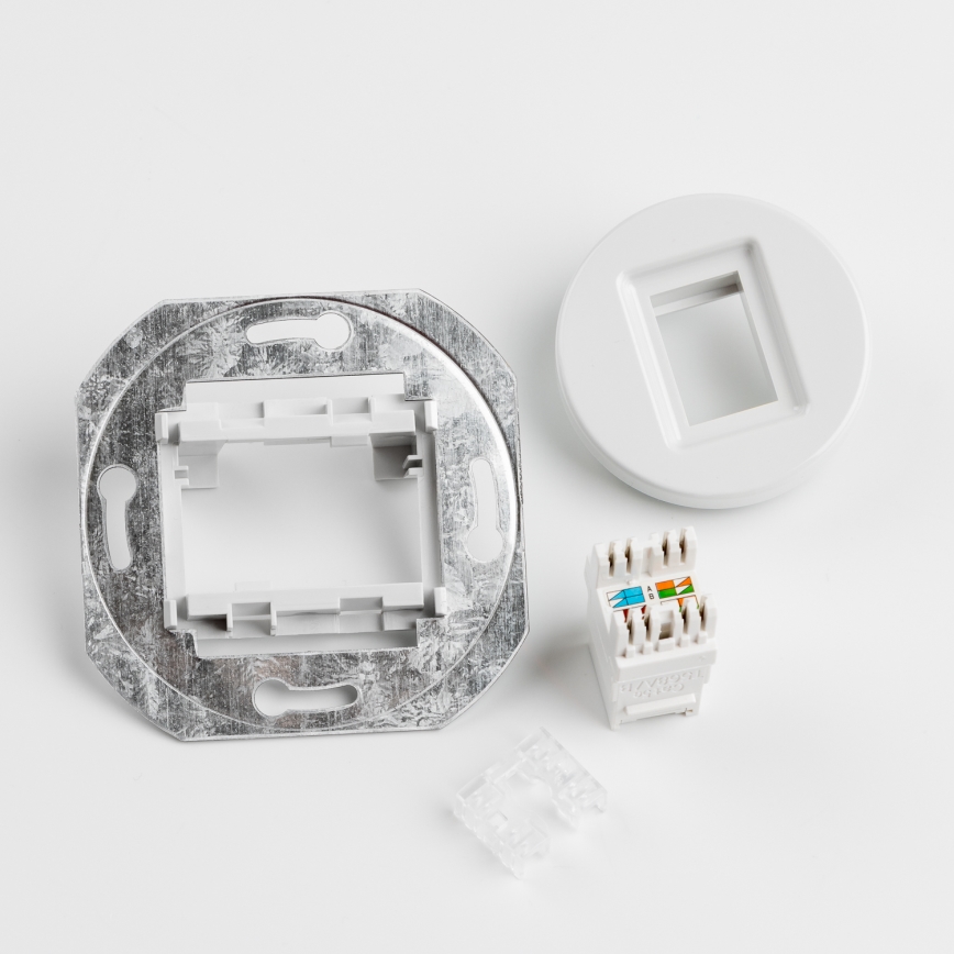 Reblig - Presa dati retrò con cornice in ceramica bianca