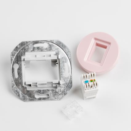 Reblig - Presa dati retrò con cornice, rosa antico