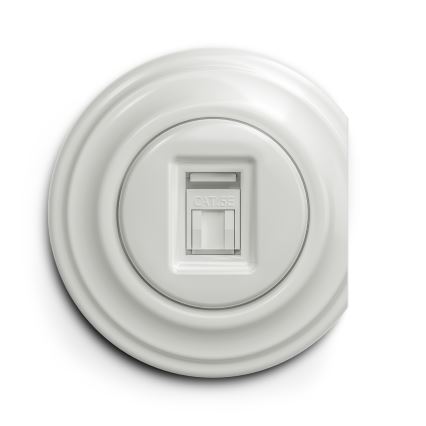 Reblig - Presa dati retrò senza cornice in ceramica bianca