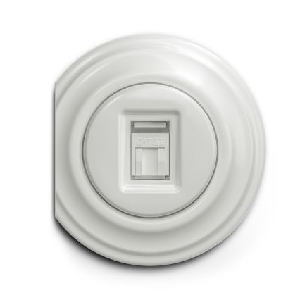 Reblig - Presa dati retrò senza cornice in ceramica bianca