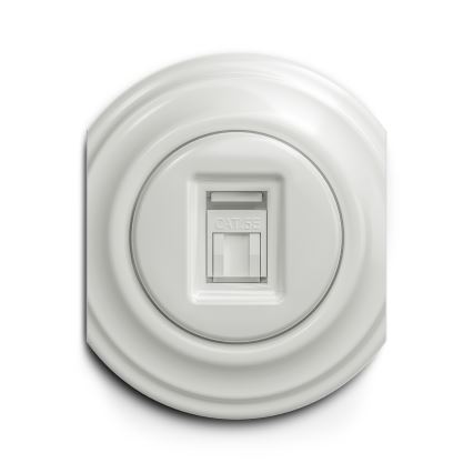 Reblig - Presa dati retrò senza cornice in ceramica bianca