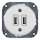 Reblig - Presa di alimentazione USB retrò in porcellana senza cornice, 2 porte USB-A, bianca