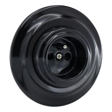 Reblig - Presa domestica in porcellana stile retrò con placca 250 V/16 A nera