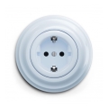 Reblig - Presa domestica in stile retrò con placca SCHUKO 230V/16A blu
