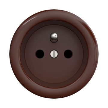 Reblig - Presa domestica in stile retrò senza cornice 230V, marrone